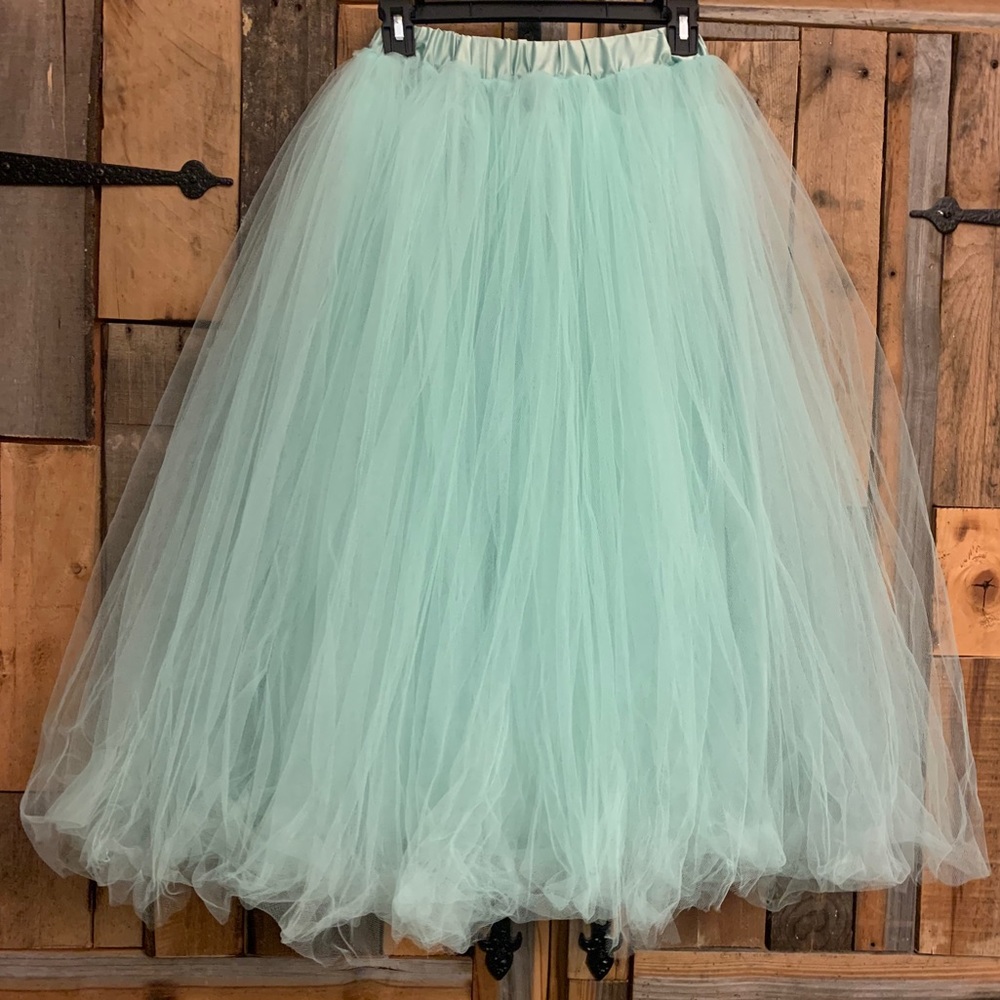 Handmade Sea Foam Green Tulle Skirt